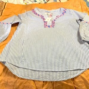 Vineyard vines cotton embroidered tunic blouse